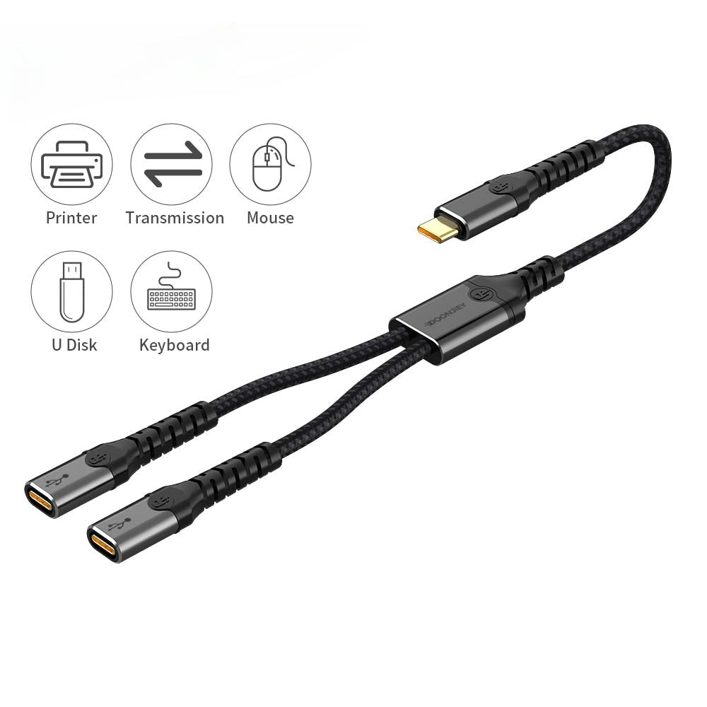 NÖRDIC USB-C Hubb till 1xUSB-C PD60W och 1xUSB-C