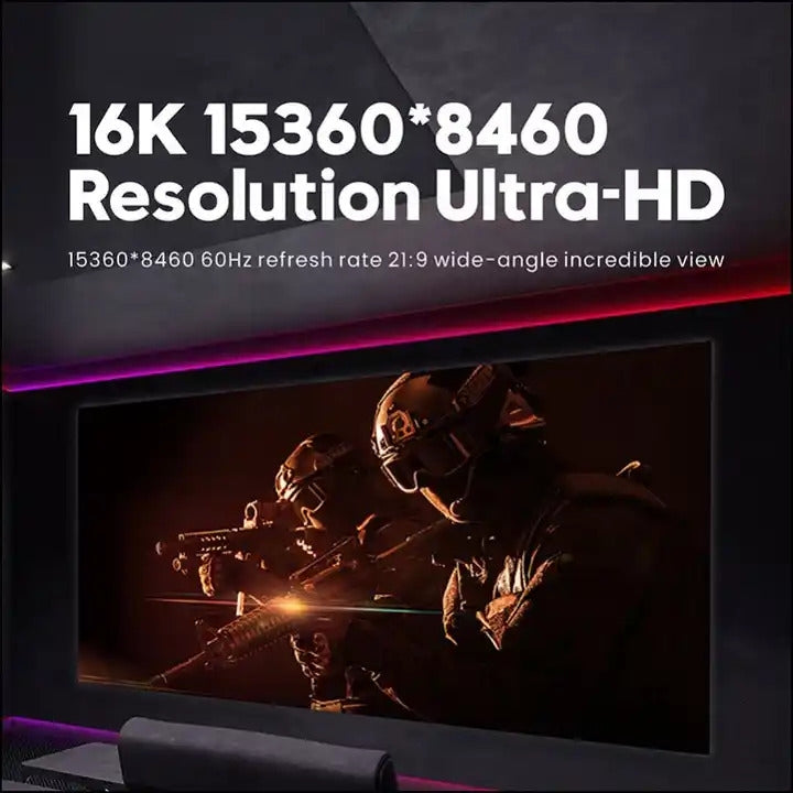 NÖRDIC VESA CERTIFIED 2m nylonflätad Displayport 2.1 kabel DP80 UHBR20 80Gbps 16/10/8K60H 4K240/165/144Hz DSC1.2a HDR HDCP2.2 FreeSync G-Sync