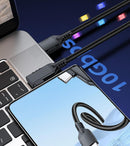 NÖRDIC VR Link kabel 5m USB3.2 Gen1 USB-C till A 10Gbps 3A snabb laddning Quest 2 Super Speed USB Link Cable Svart