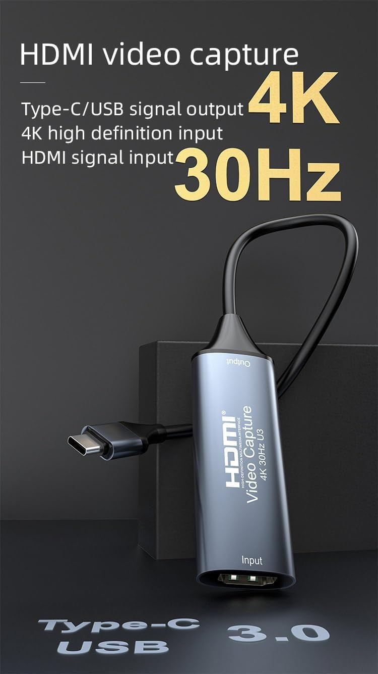 NÖRDIC Videoinspelningskort USB-C 4K30Hz USB3.0