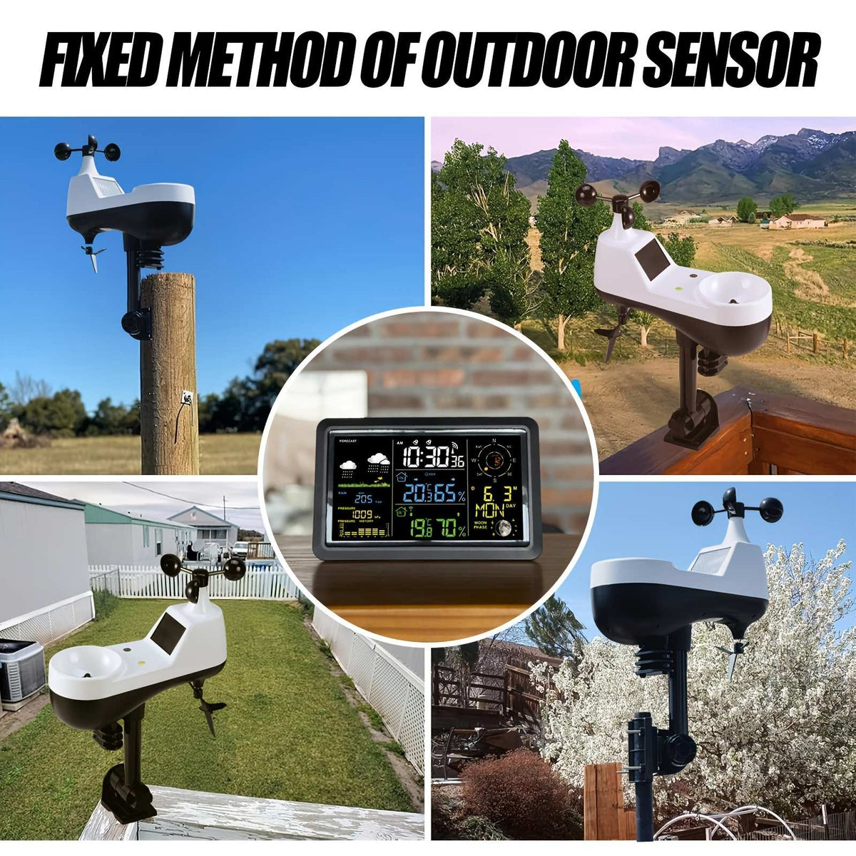 NÖRDIC Weather station rainfall, airpressure 7.5" monitor