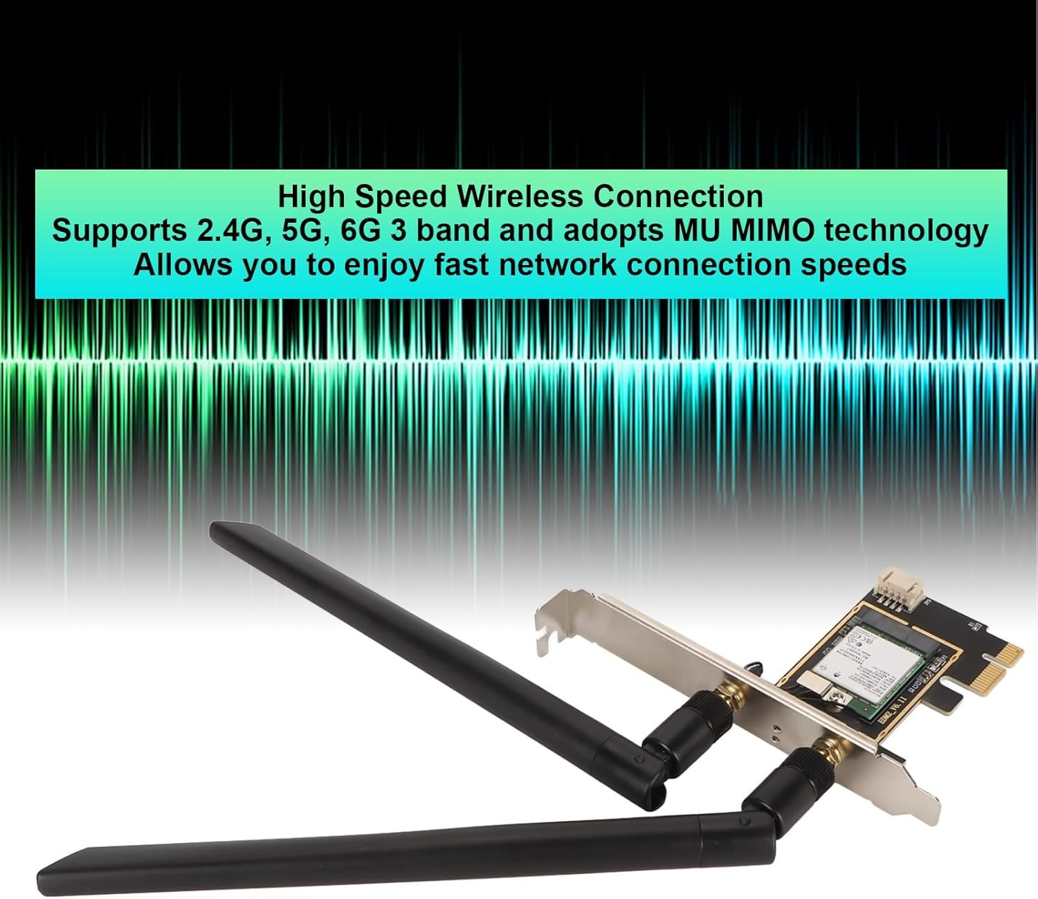 NÖRDIC WiFi 7 PCIe x1 trådlöst nätverkskort med Intel BE200-chipset, 8800 Mbps, Bluetooth 5.4
