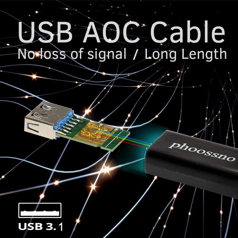 NÖRDIC active AOC Fiber 15m USB 3.2 SuperSpeed 10Gbps USB-C till USB A Data transmission only