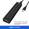 NÖRDIC powered 14-ports USB 3.0 HUB med individuell switch 5Gbps 1,2mm kabel aluminium svart med nätdel