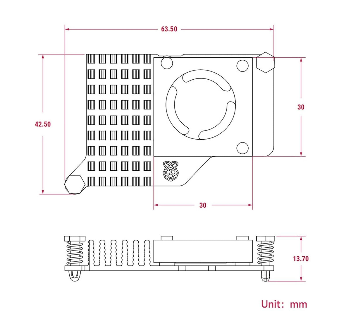 Official Active Cooler for Raspberry Pi 5 with Temperature-Controlled Blower Fan Aluminium Heatsink