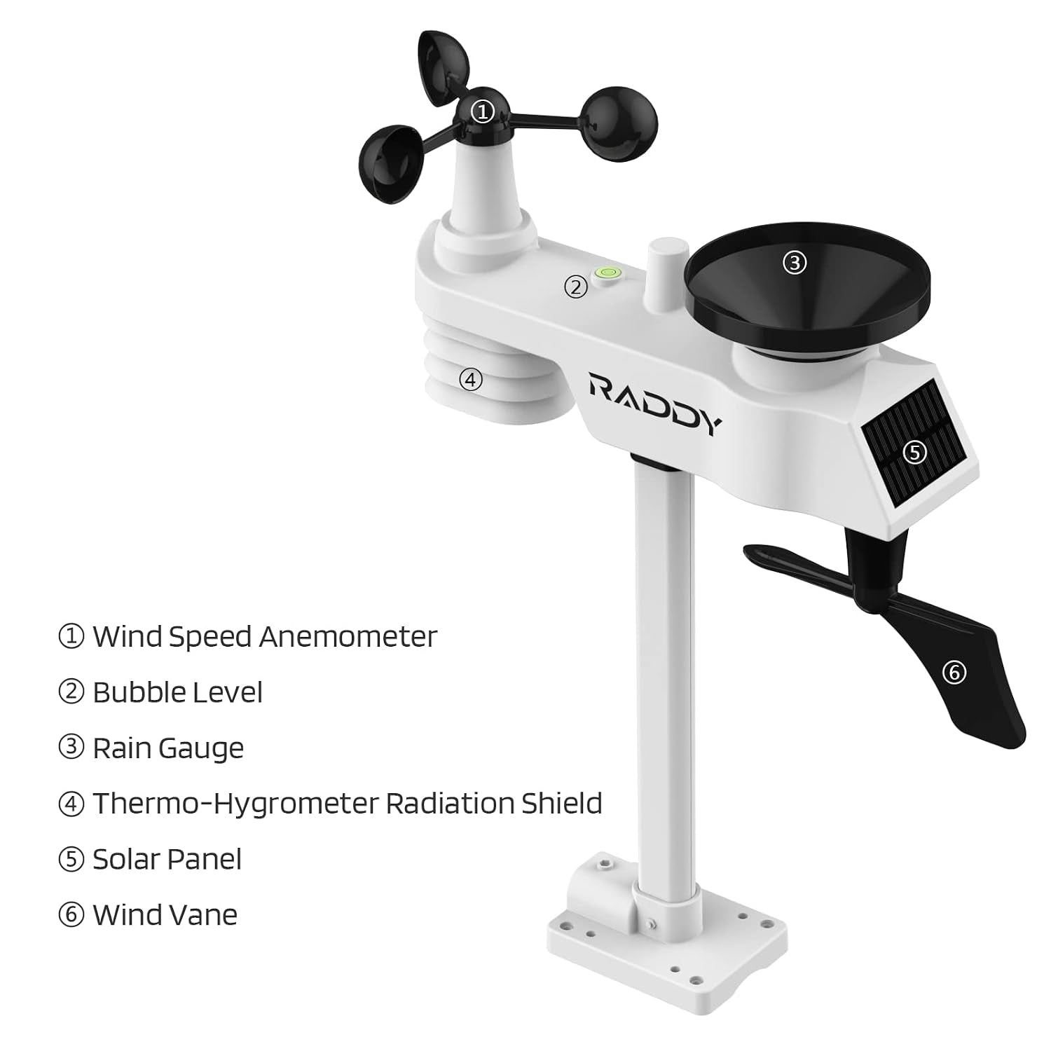 Professional 13 in 1 Wireless Weather Station with Outdoor Sensor, Thermometer, Barometer, Hygrometer, Wind & Rain Gauge