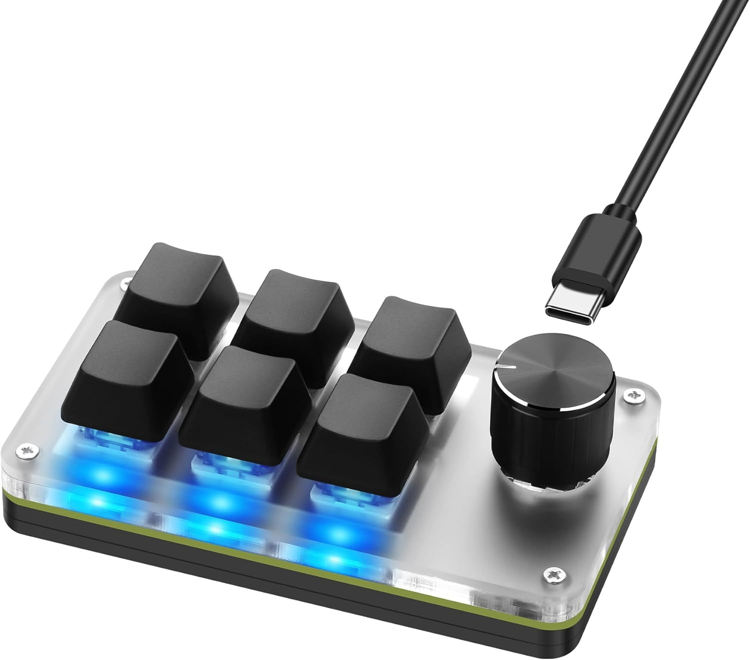 Programmable Keyboard USB Mini 6 Keys 1 Button Mechanical OSU Gaming Keyboard RGB DIY Multifunction Keyboard Compatible with Mac OS Windows