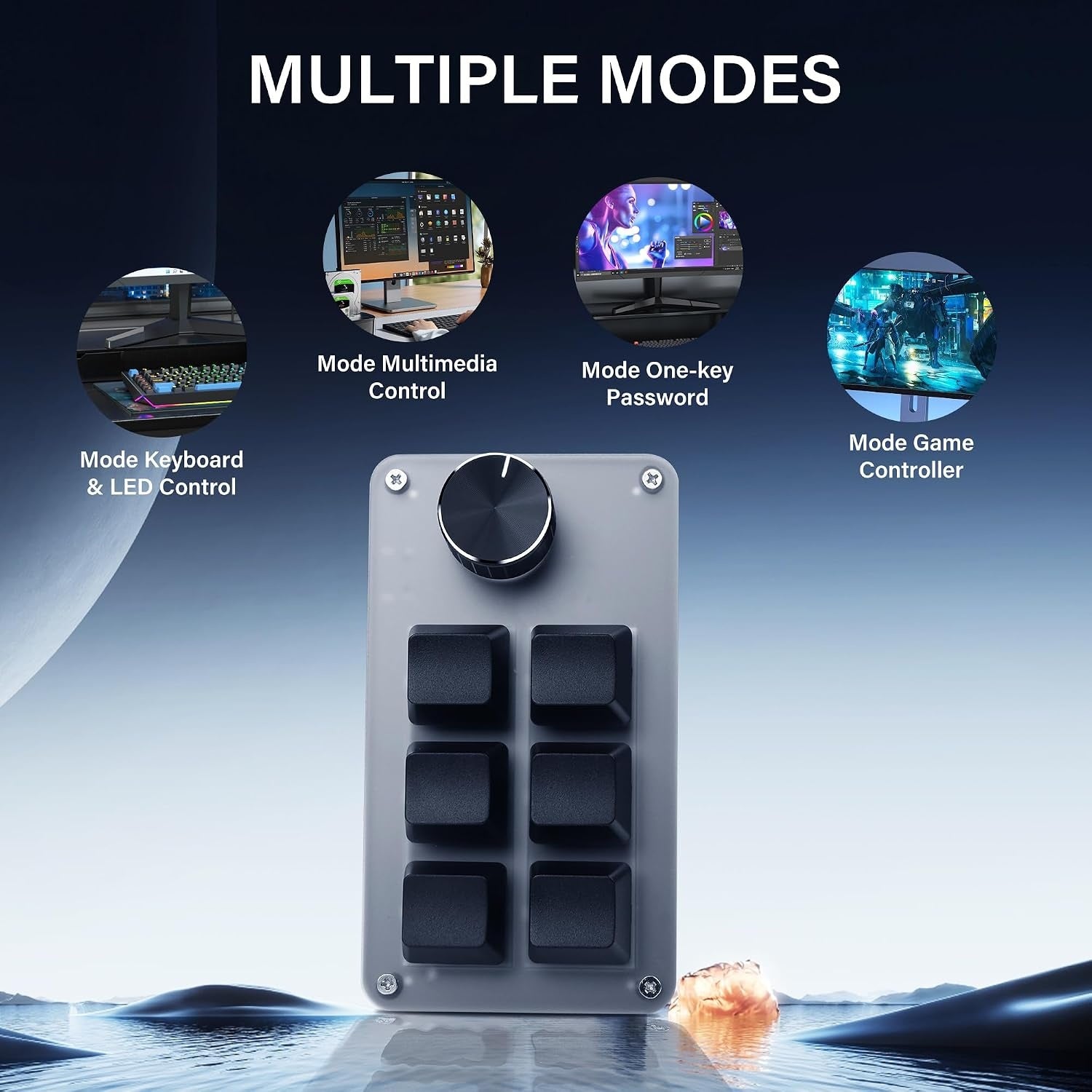 Programmable Keyboard USB Mini 6 Keys 1 Button Mechanical OSU Gaming Keyboard RGB DIY Multifunction Keyboard Compatible with Mac OS Windows