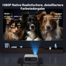 Projektor med WiFi och Bluetooth, 20 000 Lumen, 4K-stöd, Full HD 1080P-upplösning, stöd för Switch och PS5