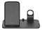 DELTACO 2-i-1 trådlös laddare, 10 W, USB-C, Qi-certifierad, dubbla LED-indikatorer, svart