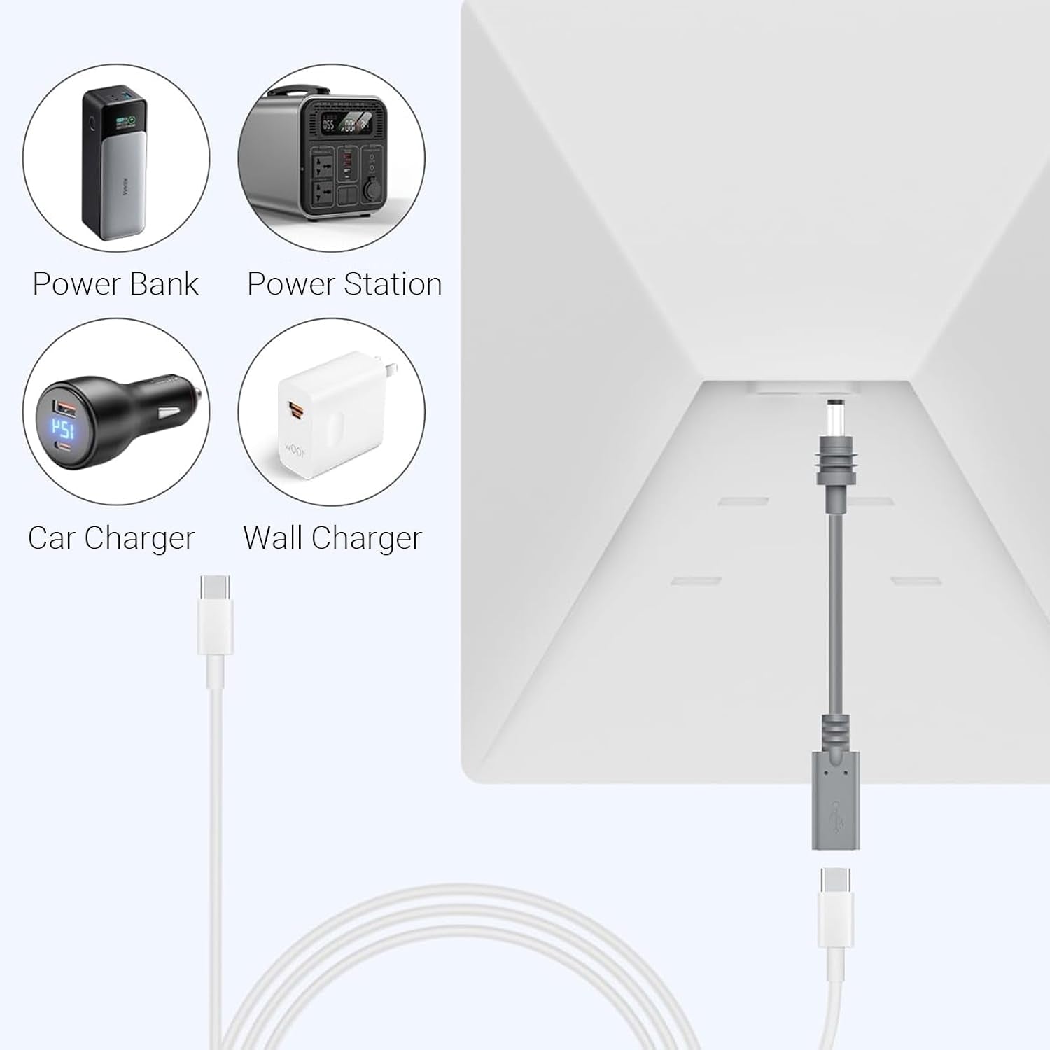 STARLINK Mini DC5.5x2.1 male to USB-C female 20cm