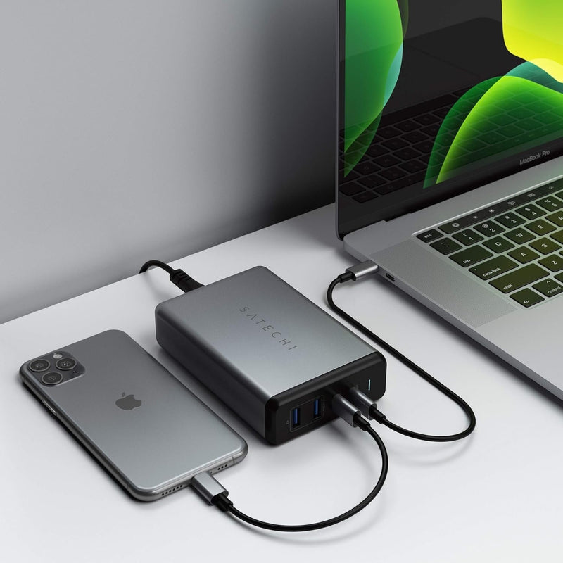 Satechi 108W Pro USB-C PD stationär laddstation – 2xUSB-C PD & 2xUSB A-portar