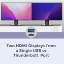 Sonnet USB-A och USB-C Dual 4K HDMI 2.0 Displaylink Adapter for Laptop and  M1/M2 Macs