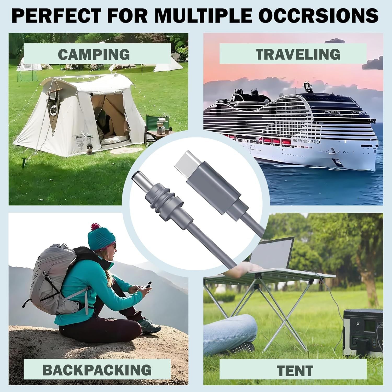 Starlink 5m Mini-kabel USB-C till DC Vattentät 100W Ingång Utomhus Camping Resa Arbete