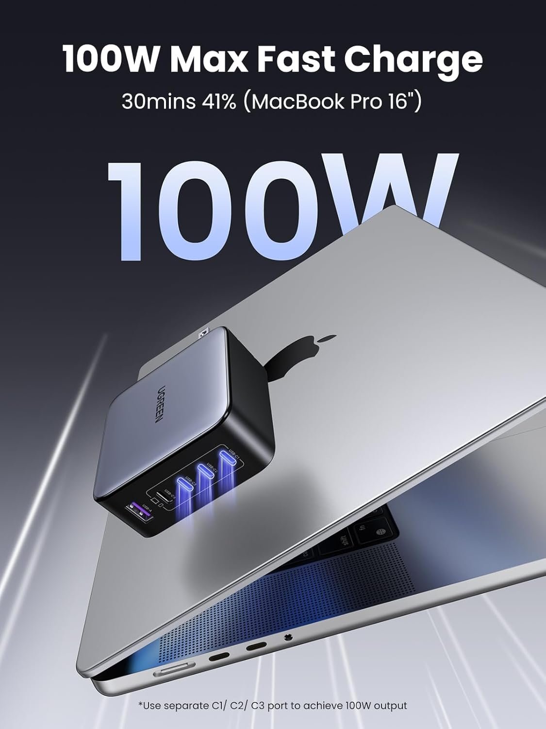 UGREEN Nexode 100W USB C-laddare 5-portars GaN-laddare