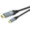 NÖRDIC 1m USBC till HDMI 4K 60Hz nylonflätad kabel space grey stöd för HDCP1.4 och 2.2
