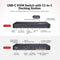 USB-C KVM Dockningsstation för 2 Laptops, Dual 4K-skärm, 11-i-1 med 100W PD, 1Gbps LAN & EDID-emulering