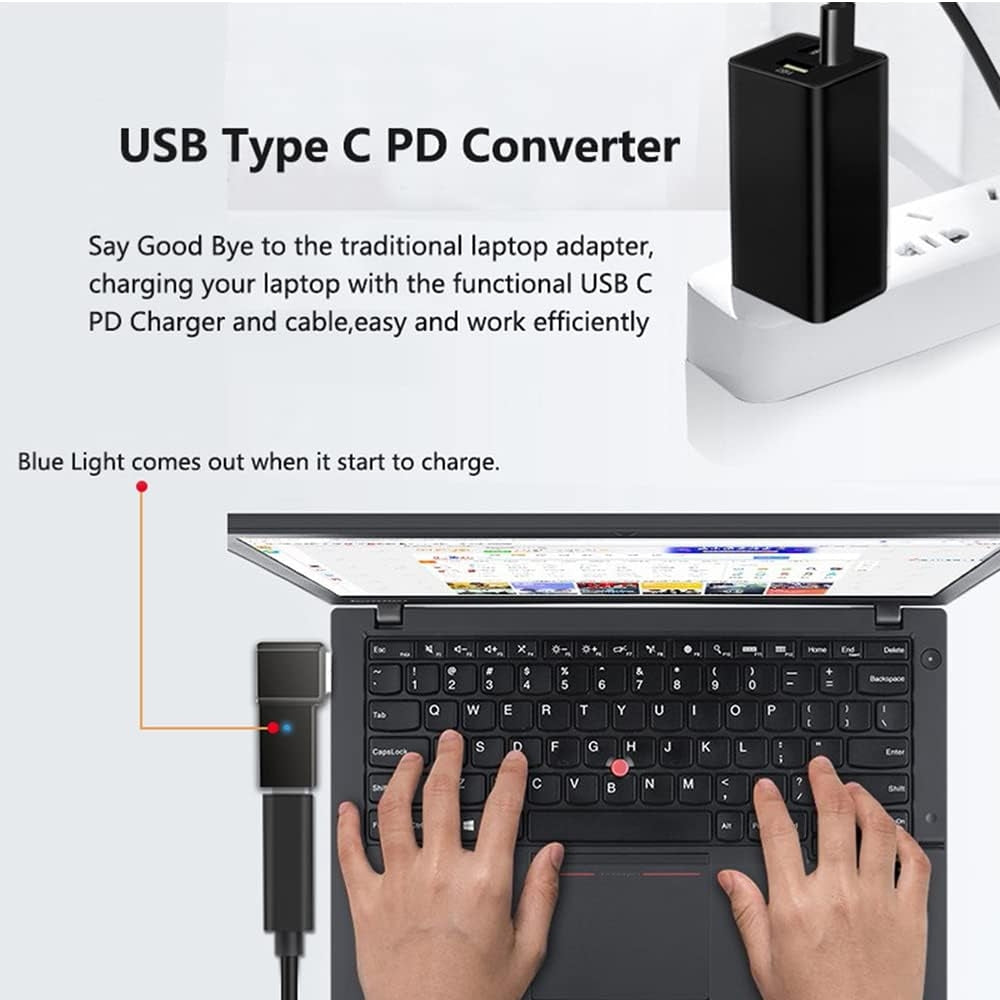 USB-C Laptop Charging Adapter DC 4.5 x 3.0mm 100W PD for HP