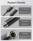 USB Microscope 1080P HD for iPhone Android, 10 to 200X Digital with 8 LED Compatible with iOS, Android, Tablet