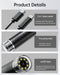 USB Microscope 1080P HD for iPhone Android, 10 to 200X Digital with 8 LED Compatible with iOS, Android, Tablet