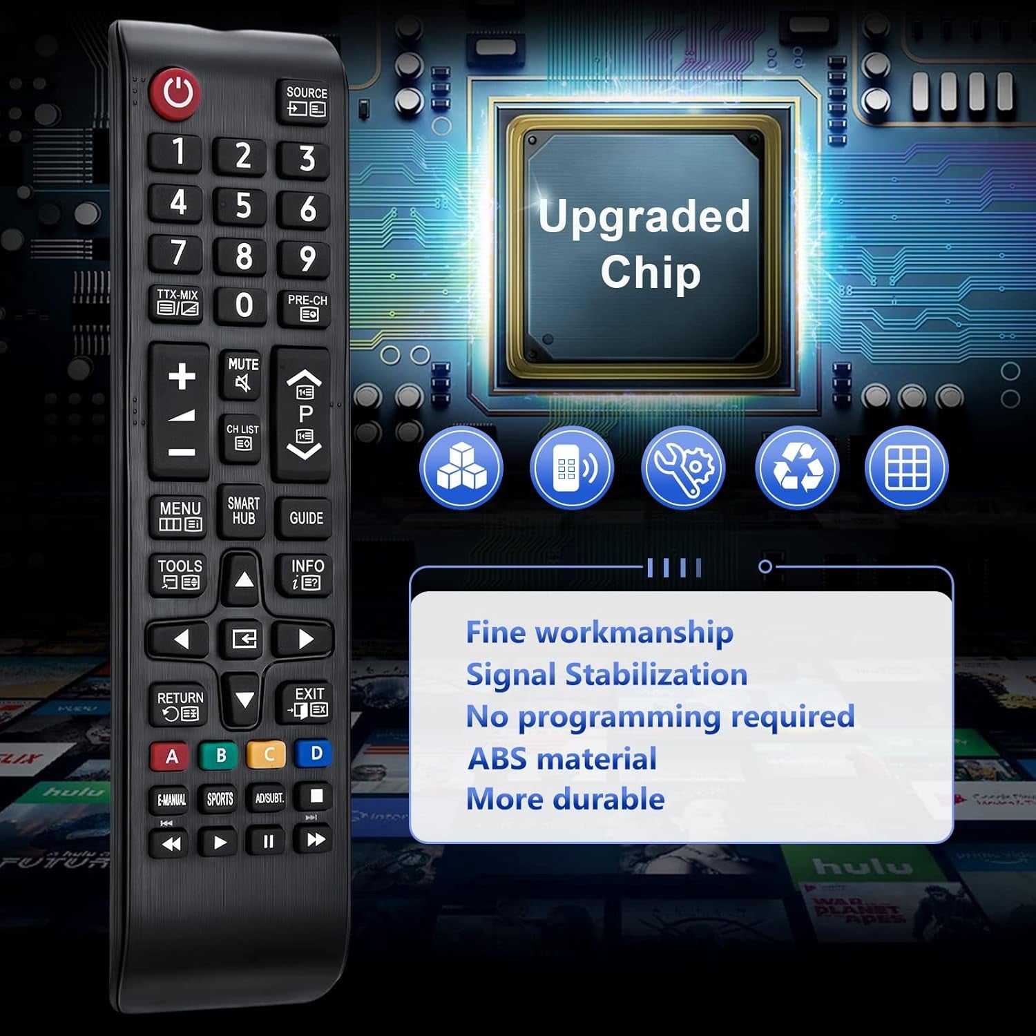 Universal remote control for Samsung Smart TV compatible with all Samsung remote controls
