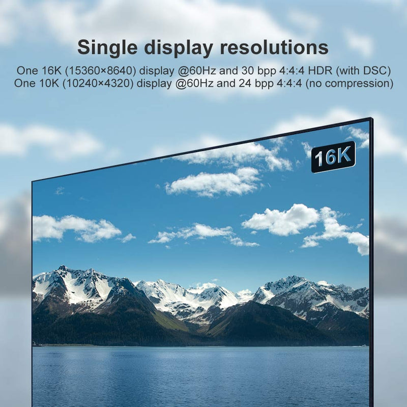 VESA Certified 2m nylonflätad Displayport 2.1 kabel DP80 UHBR20 80Gbps 16/10/8K60H 4K165/144Hz DSC1.2a HDR HDCP2.2 FreeSync G-Sync