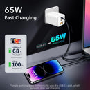 Wall Charger 2xUSB-C 1xUSB-A 65W PD PPS