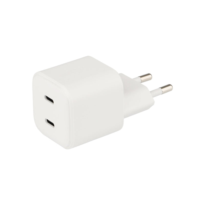 Väggladdare 2xUSB-C 35W PD Nano PPS