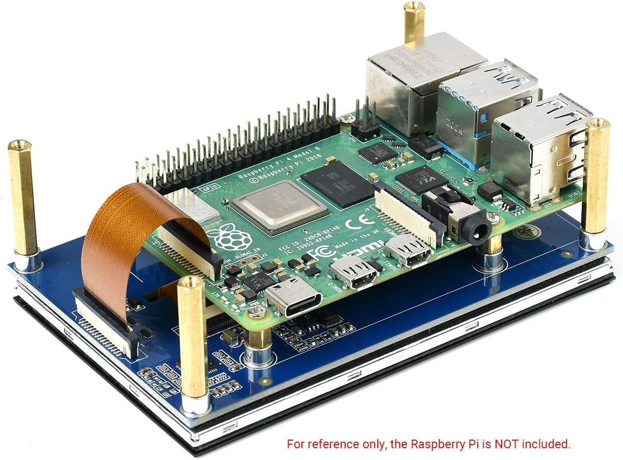 Waveshare 4,3-tums LCD Touch-skärm för Raspberry Pi 5/4B/3B+/3A+/3B/2B/B+/A+ 800 × 480 IPS