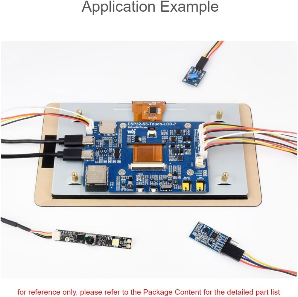 Waveshare 7" ESP32-S3 Touch-skärm Utvecklingskort, 800 x 480, 65k RGB, 5-punkters touch, Stöd för WiFi och Bluetooth