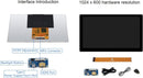 Waveshare 7-tums HDMI-skärm Pekskärm 1024 x 600 IPS-panel Stödjer Alla Versioner av Raspberry Pi Windows-skärm