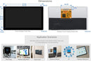 Waveshare 7-tums HDMI-skärm Pekskärm 1024 x 600 IPS-panel Stödjer Alla Versioner av Raspberry Pi Windows-skärm