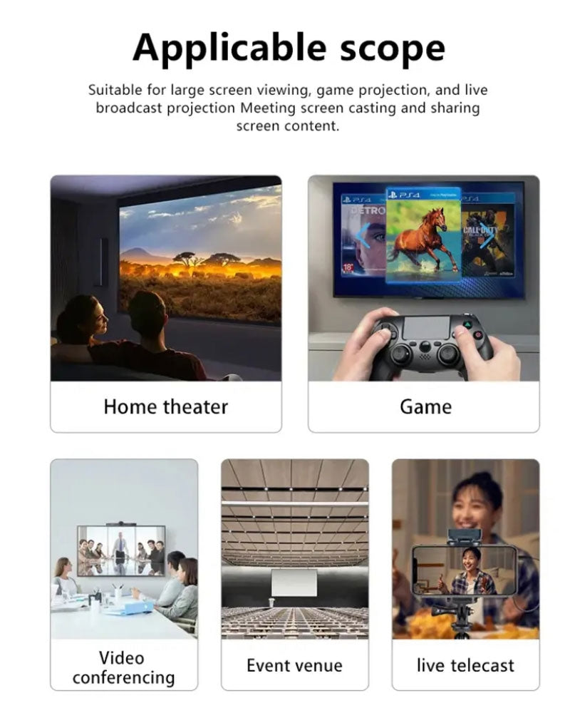 Wireless HDMI Extender 50m Transmitter/Receivers 4K HD 5G Wifi for Laptop to TV PC Monitor Projector