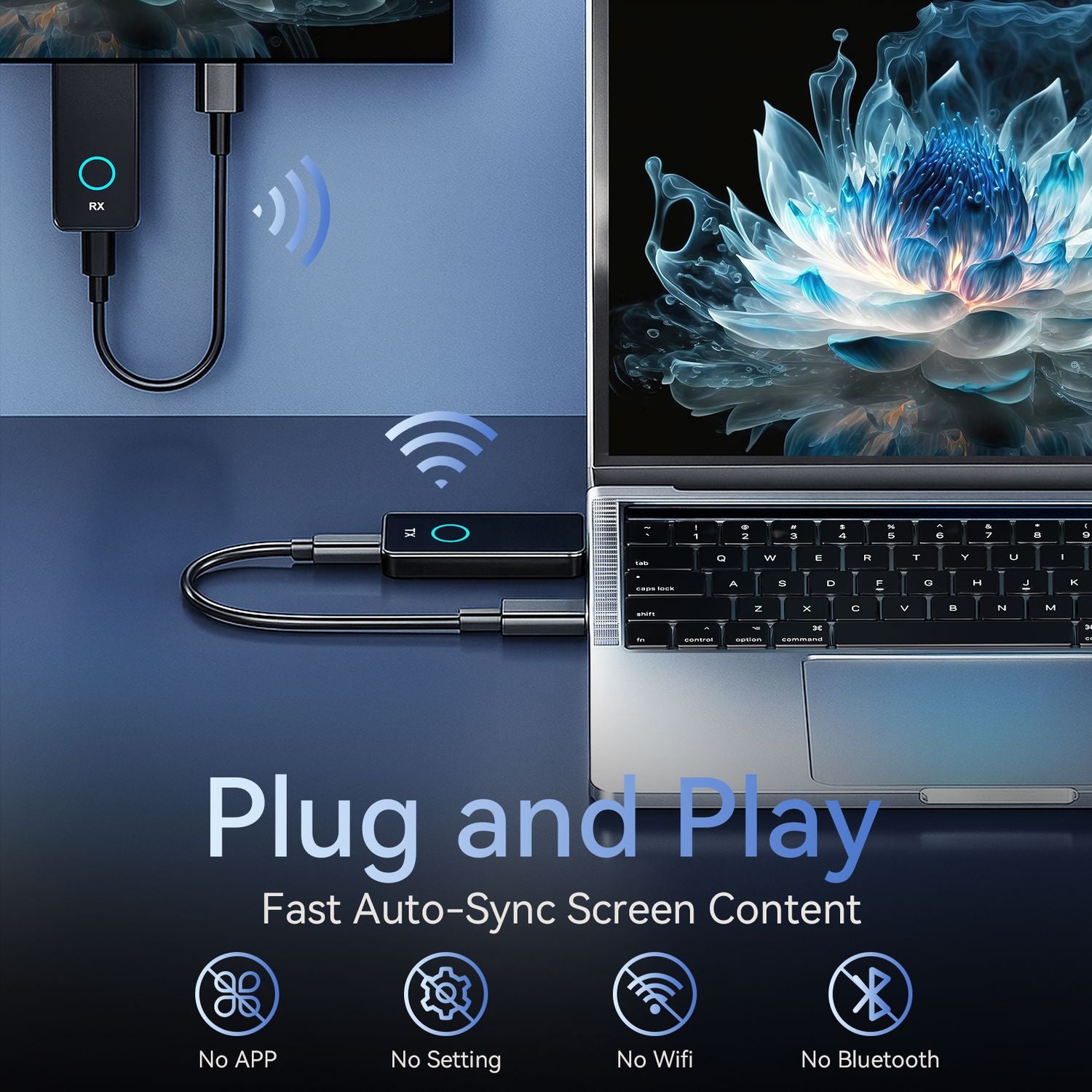 NÖRDIC Trådlös HDMI-Förlängare 4K@30Hz 50m