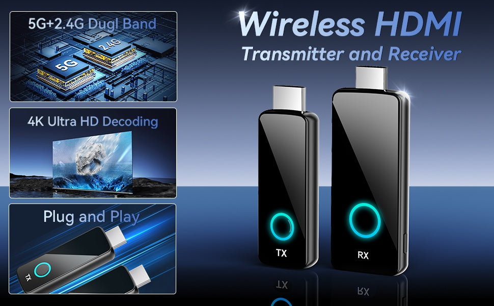 NÖRDIC Trådlös HDMI-Förlängare 4K@30Hz 50m