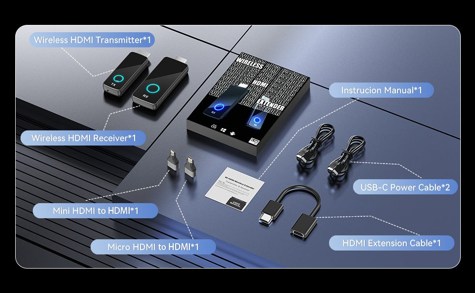 NÖRDIC Trådlös HDMI-Förlängare 4K@30Hz 50m