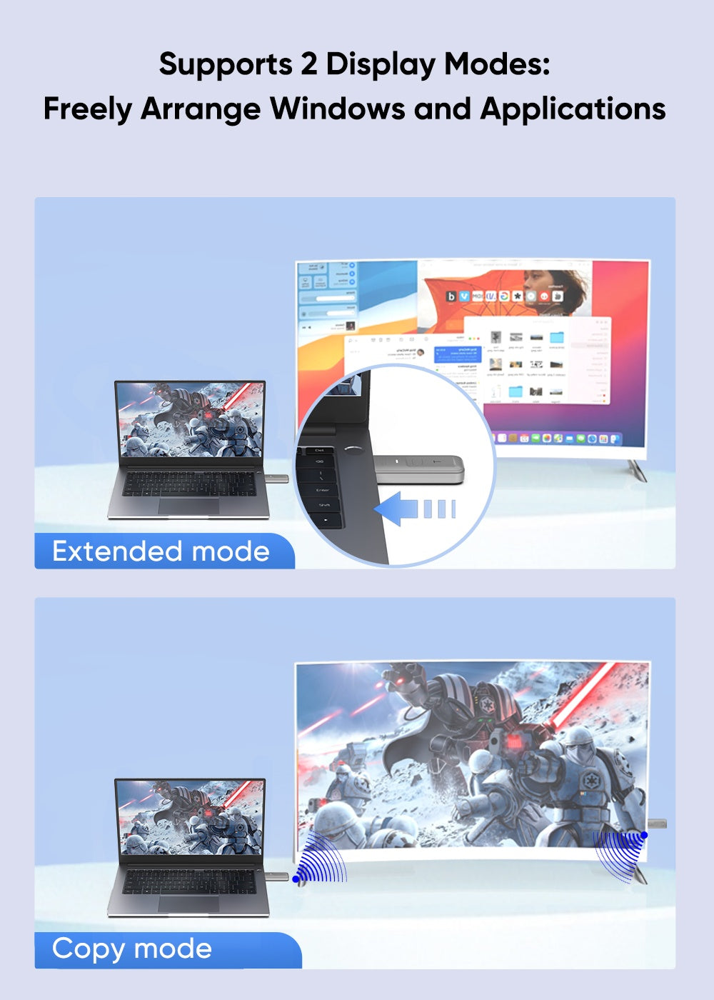 NÖRDIC Trådlös HDMI-Förlängare 5GHz 1080P 30m