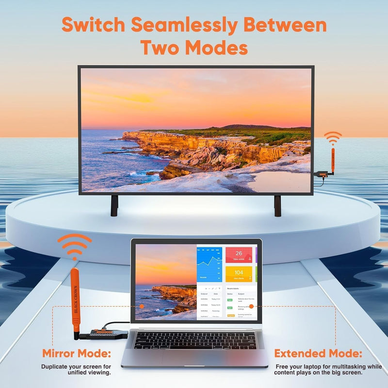 NÖRDIC Trådlös HDMI-förlängare Sändare & Mottagare 150m, 1080P@60Hz Full HD, 5G Plug & Play