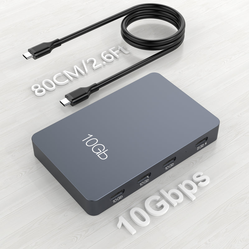 NÖRDIC USB-C Hubb 7 portar 3xUSB-C 3.2 10G 3xUSB-A 3.1 5G 1xUSB-C PD10 –  Nördic