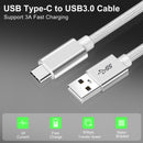 NÖRDIC 2m USB3.2 Gen1 USB-C till A nylonflätad kabel snabbladdning 3A 5Gbps Power Delivery PD 60W vit