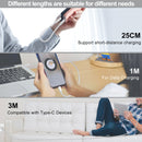 NÖRDIC 5m USB3.2 Gen1 USB-C till A nylonflätad kabel snabbladdning 3A 5Gbps Power Delivery PD 60W vit