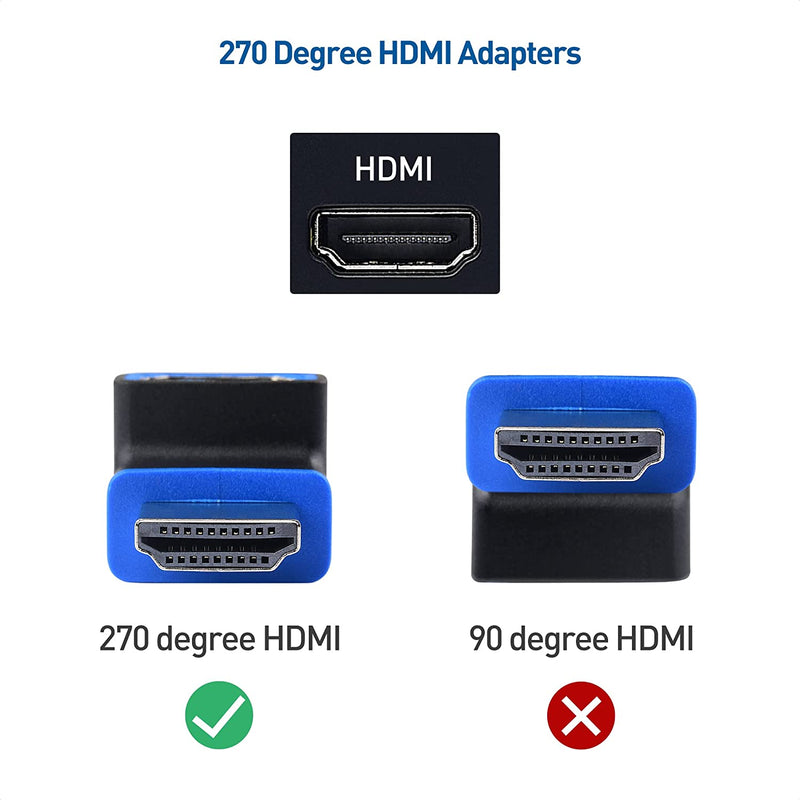 Cable Matters vinklad HDMI adapter 8K60Hz 4K120Hz HDR 2-pack
