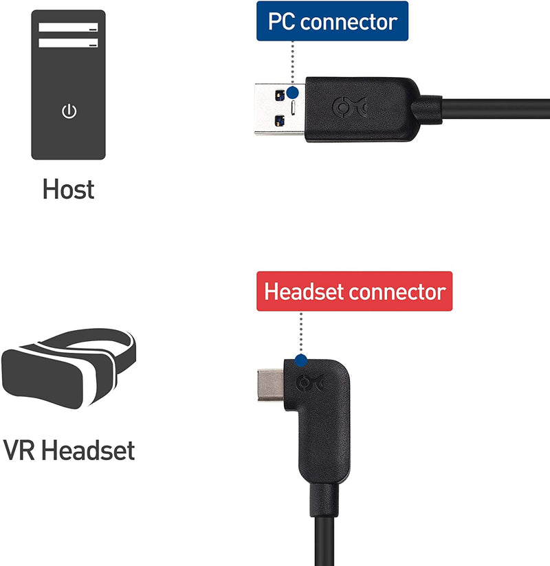 Cable Matters aktiv 5m USB-C till USB-A VR Link Kabel för Oculus Quest 2 USB3.2 Gen1 5Gbps 3A Super Speed VR Link cable