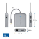 Cable Matters 1 till 5 Dockningsstation 1xDP 4K60Hz, 1xRJ45 Ethernet 2xUSB-A 1xUSB-C PD 60W Works with Chromebook Certified