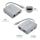 Cable Matters 1 till 5 Dockningsstation 1xHDMI 4K60Hz, 1xRJ45 Ethernet 2xUSB-A 1xUSB-C PD 60W Works with Chromebook Certified