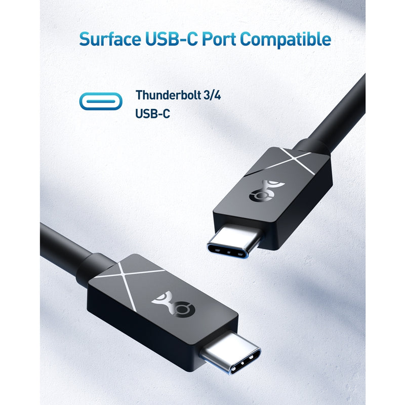 Cable Matters 1,8m USB4 20Gbps 8K60Hz 4K120Hz PD100W Designed for Microsoft Surface kompatibel med Thunderbolt 4 och 3