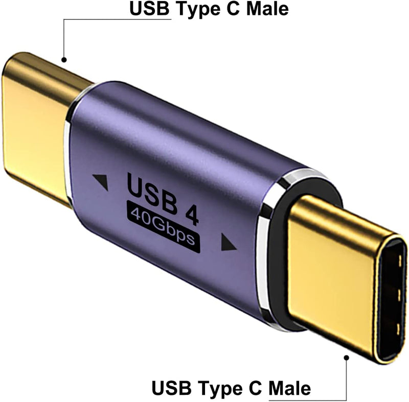 NÖRDIC USB4 adapter hane till hane 40G 8K60Hz PD100W