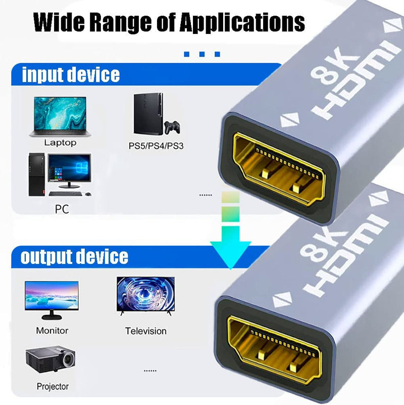 NÖRDIC HDMI 2.1 8K Hona till hona kabelförlängare HDMI könbytare