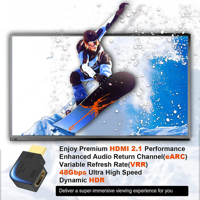 NÖRDIC vinklad HDMI 2.1 adapter 8K60Hz 4K120Hz HDR