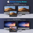 NÖRDIC 1 till 6 USB-C dockningsstation 1xHDMI 8K60Hz 4K120Hz 2xUSB-C 10G 1xUSB-A 10G 1xRJ45100W PD3.0 Macbook M1 M2 Thunderbolt 3 4 USB4